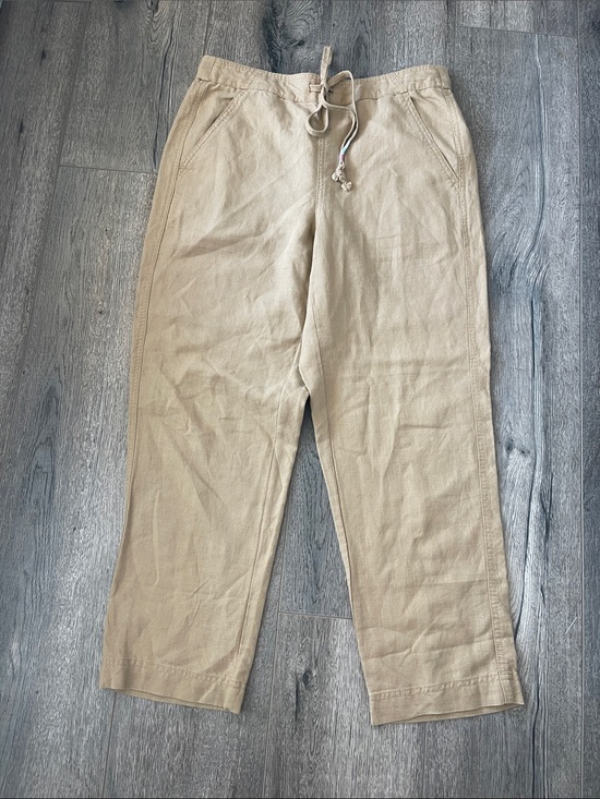 J. Crew Pants - J. Crew Casual Drawstring Linen-Blend Trousers - Beige